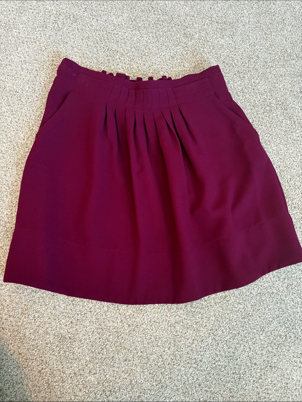a new day Burgundy Pleated Skater Skirt